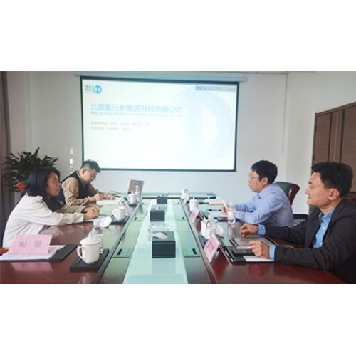 公司總經理呂大偉、總經理助理王志勇赴東旭集團氫能融合產業園，與投資中心總經理張茜、北京氫沄新能源科技公司理事趙珩接洽，建立合作意向